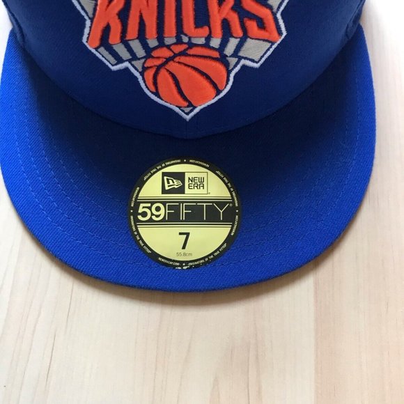 New Era 59Fifty NBA New York Knicks Team Blue Fitted Hat - Sz 7 - Picture 3 of 7